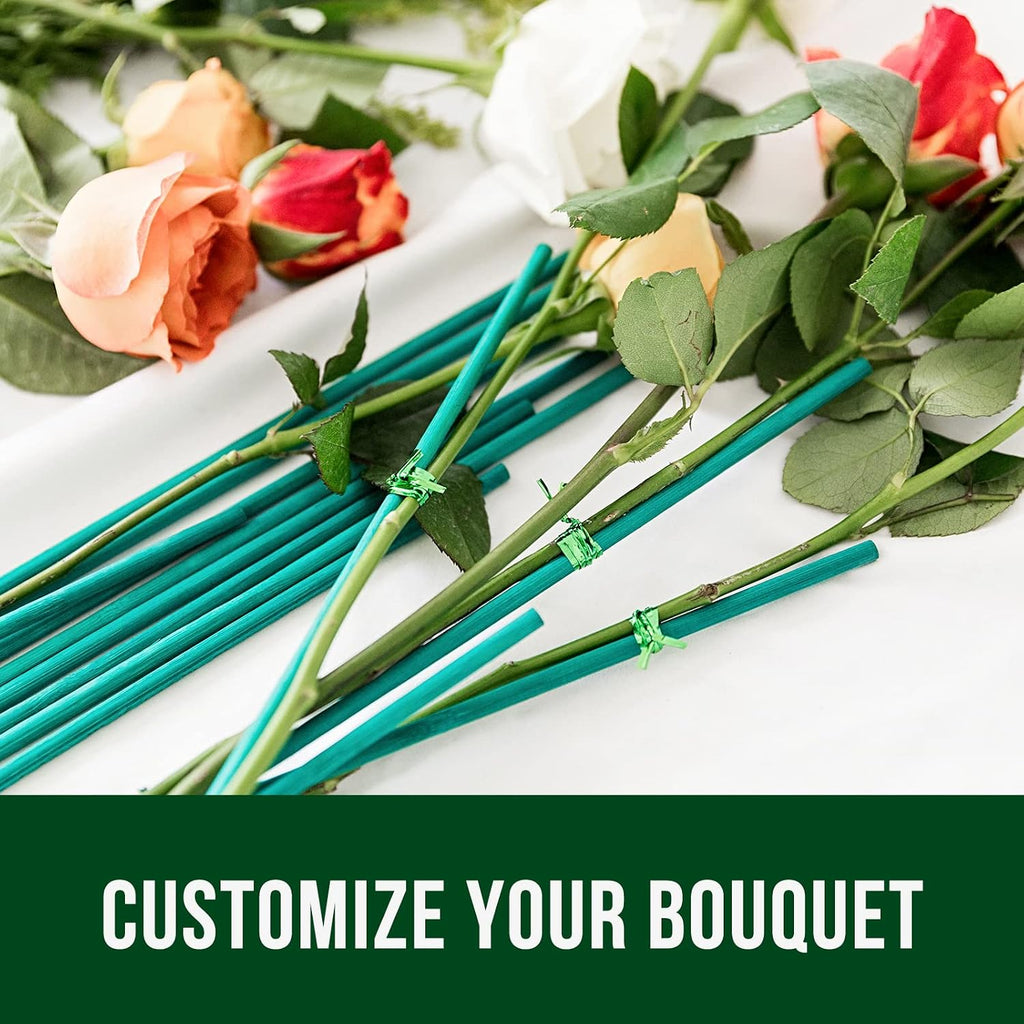 Green Bamboo Sticks Garden Wood Plant Stakes,Floral Plant Support Wooden,Wooden Sign Posting Garden Sticks,15 Inches 25 Pack - view 6
