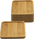 5 inch Bamboo Plant Saucer Set of 6, Square Planter Tray for Succulent Pot, Bamboo Tray for Most Small Ceramic Succulent Planters Holding Drainage Water, Tabole Desk Protection, DIY Craft Project