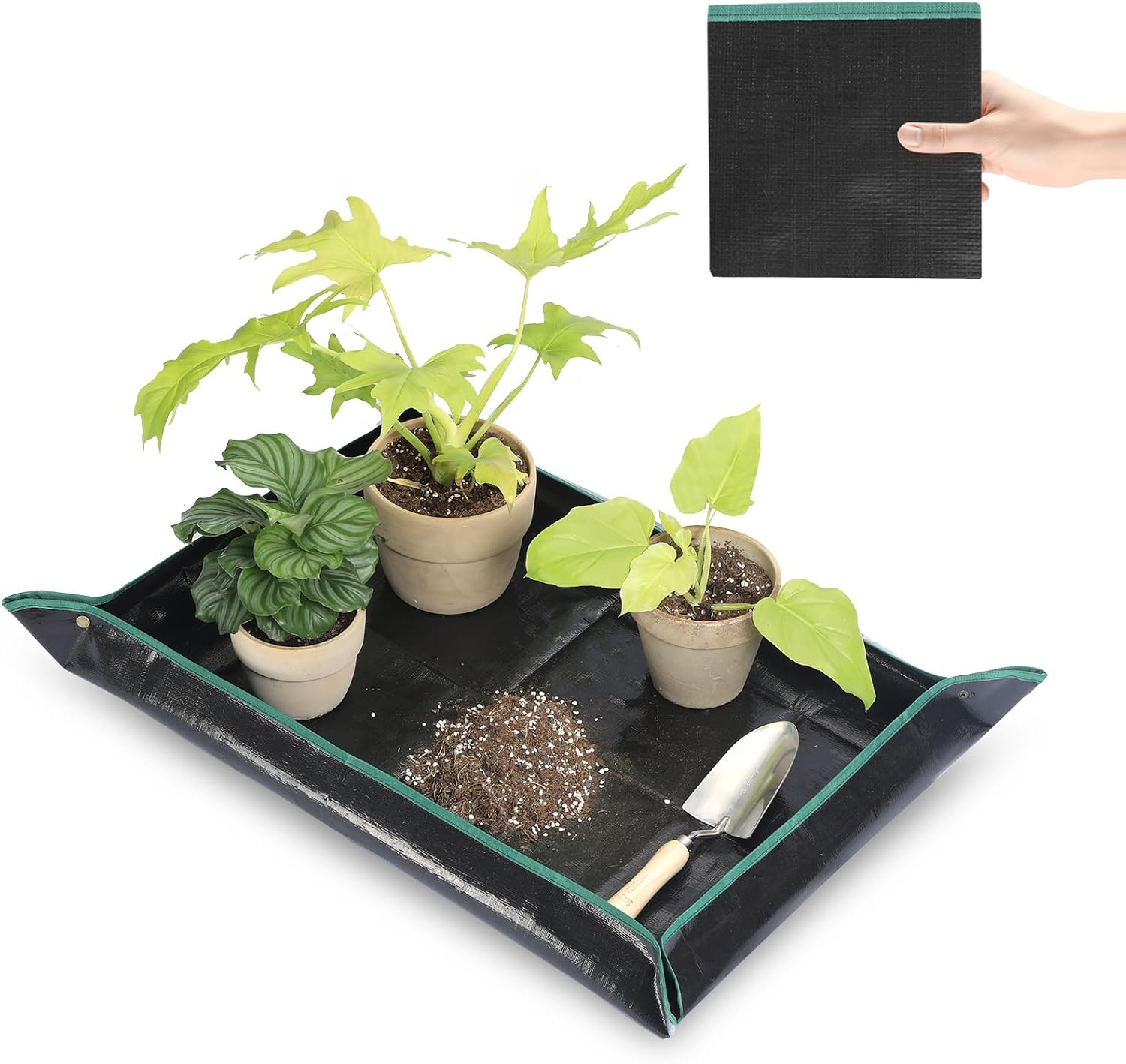 Waterproof Repotting Mat Super Thick for Potting Soil & Mix 26.8"x26.8" | Succulent & Cactus Soil Potting Mat - Durable Foldable Easy Clean - Mess-Free Indoor Plant Soil Gardening Essentials - view 6