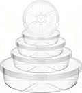 24 Pack Clear Plant Saucer Drip Trays, 6/8/10/12 Inch Plastic Plant Water Catcher Trays Flower Pot Saucers for Indoor Outdoor Plants, Round, 4 Sizes