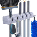 Broom Hanger Wall Mount Broom and Mop Organizer Wall Hanging Garden Tool Organizers Rack Garage Laundry Room Organizations and Storage with Hooks Heavy Duty