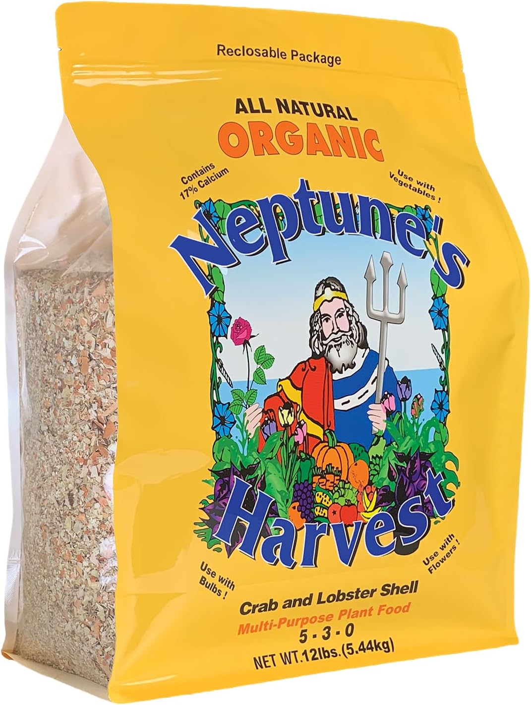 Neptune’s Harvest Organic Crab & Lobster Shell Multi-Purpose Plant Food (5-3-0) - 4 LB Resealable Bag - Rich in Nutrients Soil Fertilizer - Plant Food for Lawns, Gardens, and Vegetables - view 7