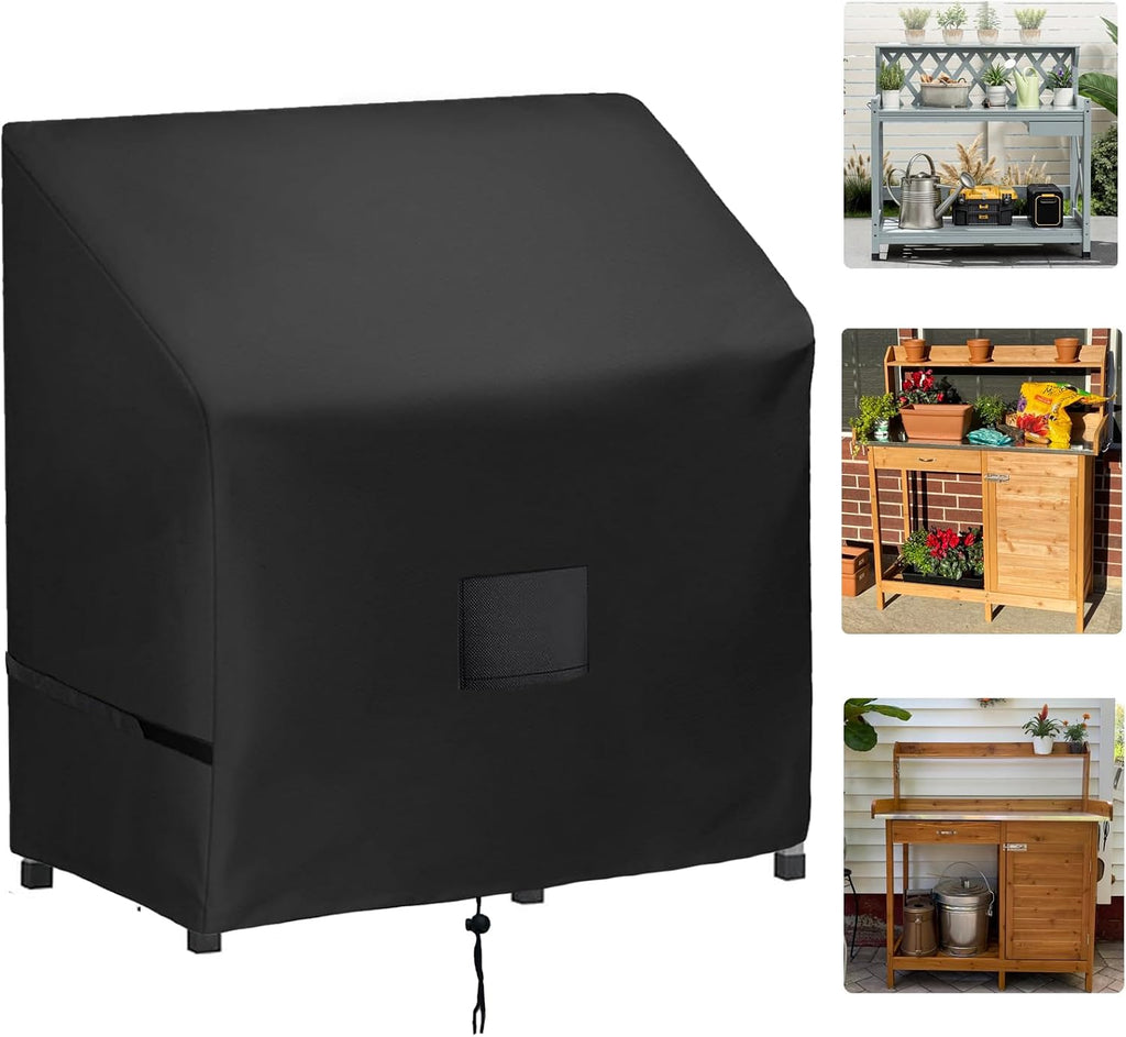 Outdoor Garden Potting Bench Table Cover, 47" x 20" x 47" | Waterproof Windproof Protective Cover for Outdoor Cabinet/Potting Benches for Outside/Garden Table for Planting