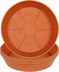 Plant saucer 6 inch 4 pack 6 8 10 12 14 16 18 20 25, plastic plant trays for pots, extra-deep plant water tray, bird bath bowl, heavy flower plant saucers indoors and outdoor no holes 6in-4 red