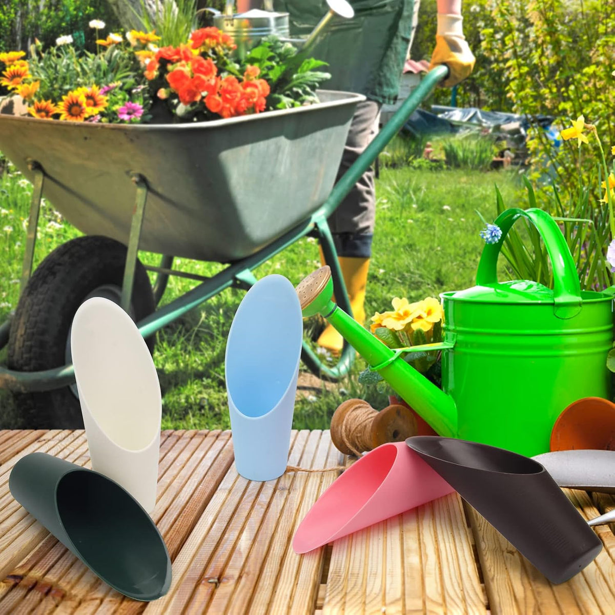 Bonsai Soil Scoops, 5 PCS Plastic Garden Soil Scoops | Colorful, Small Soil Scoops, Gardening Tools - view 6