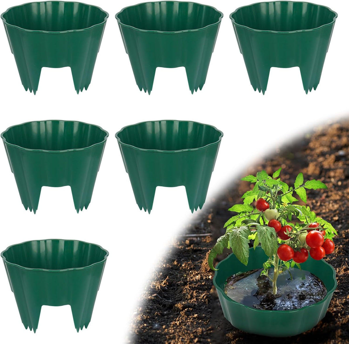 3 Pack of 12 Inch Planting Grow Rings, Planting Protective Round Garden Edging, Keeping Plants Separated, Weed Control and Directing Water to the Roots (12 Inch - 3 Pack - Brown) - view 4