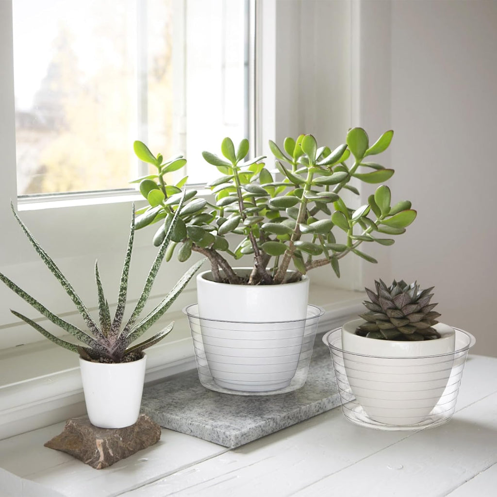 50 Pack Clear Plastic Plant Saucer Drip Tray for Pots, 6 Inch Deep Flower Pot Saucers Water Catcher Tray Watering Trays for Plants Indoors and Outdoor - view 6