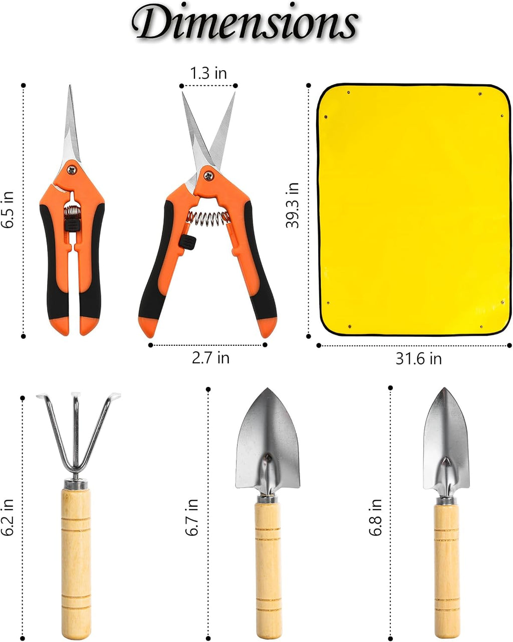 Plant Repotting Mat, 5Pcs Succulent Tools Mini Garden Small Gardening Tools Indoor, Pruning Shear Gardening Scissor, Hand kit for Bonsai, Cactus, Fairy, Houseplant Transplanting, Seedling - view 6
