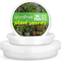 14 Pack Clear Plant Saucers for Indoors(6/8/10 Inch) – Extra Thick & Deep Plastic Plant Trays for Pots, Heavy Duty Indoor Outdoor Drip Trays, Stackable Water Catcher for Houseplants, Garden & Balcony