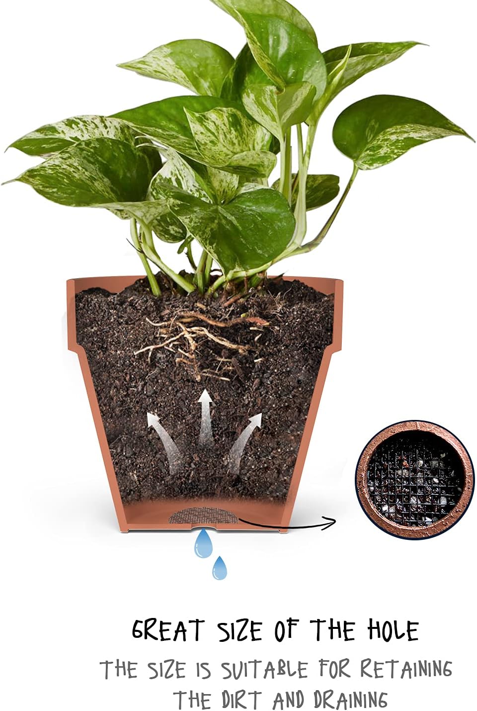 Plant Pot Hole Mesh Pads, 2-Inch Round Flower Pot Drainage Covers, Prevent Soil Loss, Durable Reusable, Bonsai Bottom Grid Mat, Gardening Essentials, 50-Pack - view 7