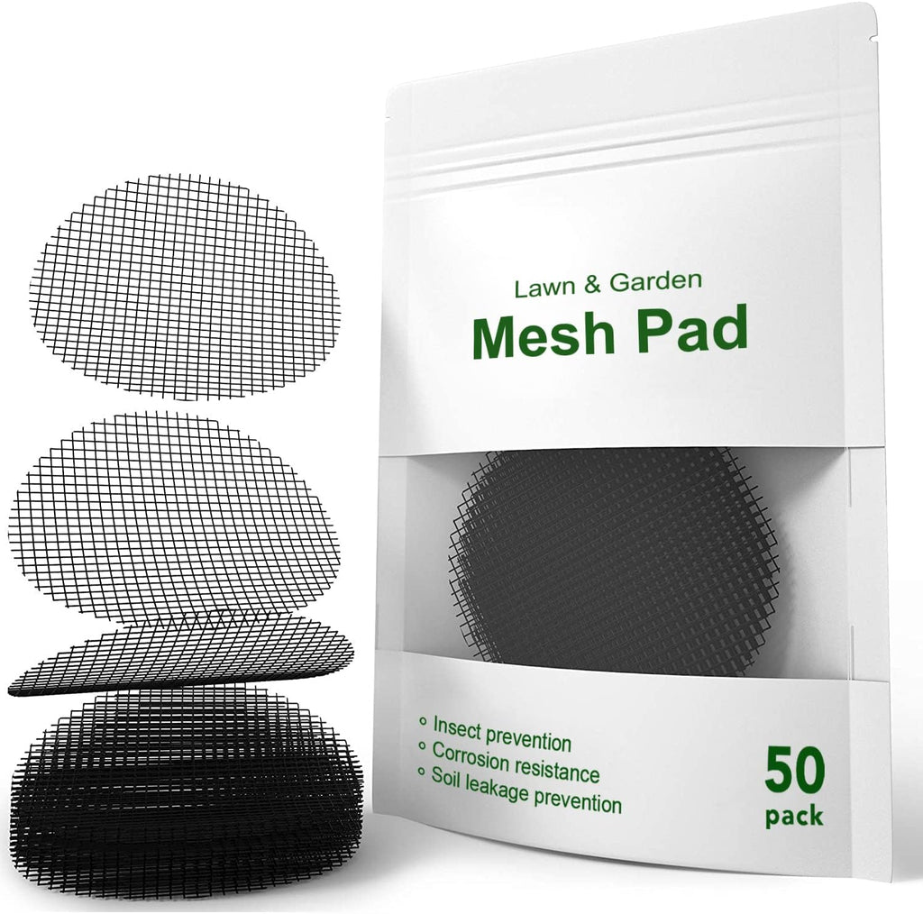 Plant Pot Hole Mesh Pads, 2-Inch Round Flower Pot Drainage Covers, Prevent Soil Loss, Durable Reusable, Bonsai Bottom Grid Mat, Gardening Essentials, 50-Pack
