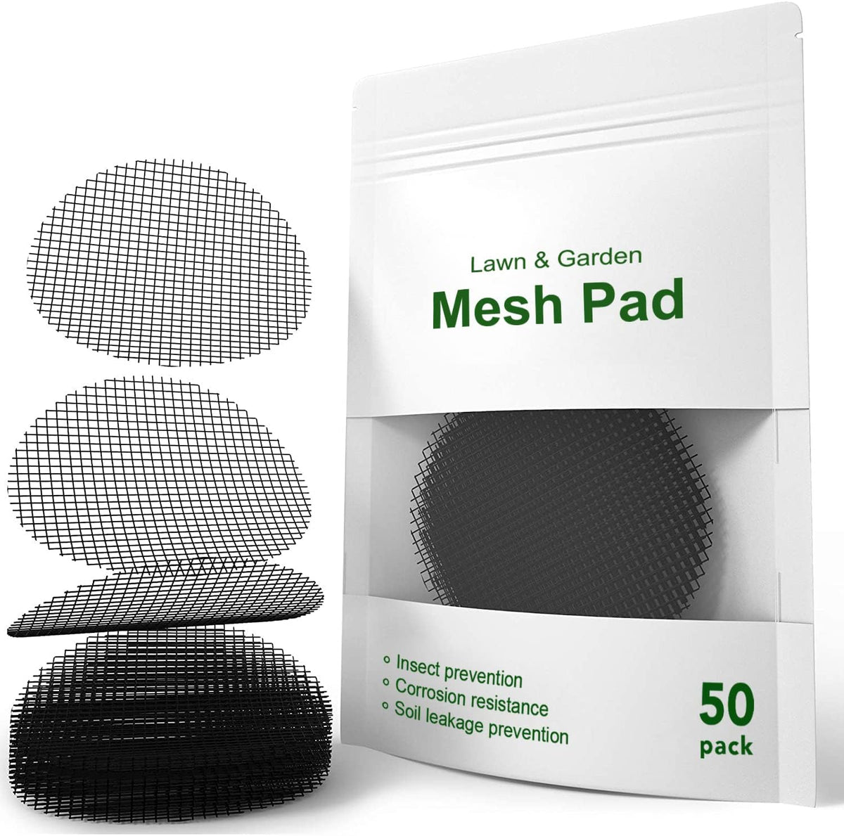 Plant Pot Hole Mesh Pads, 2-Inch Round Flower Pot Drainage Covers, Prevent Soil Loss, Durable Reusable, Bonsai Bottom Grid Mat, Gardening Essentials, 50-Pack