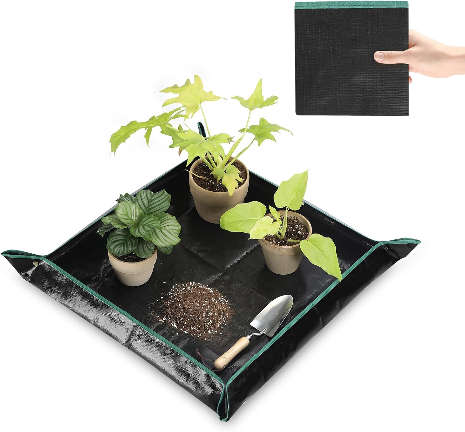 Waterproof Repotting Mat Super Thick for Potting Soil & Mix 26.8"x26.8" | Succulent & Cactus Soil Potting Mat - Durable Foldable Easy Clean - Mess-Free Indoor Plant Soil Gardening Essentials - view 5