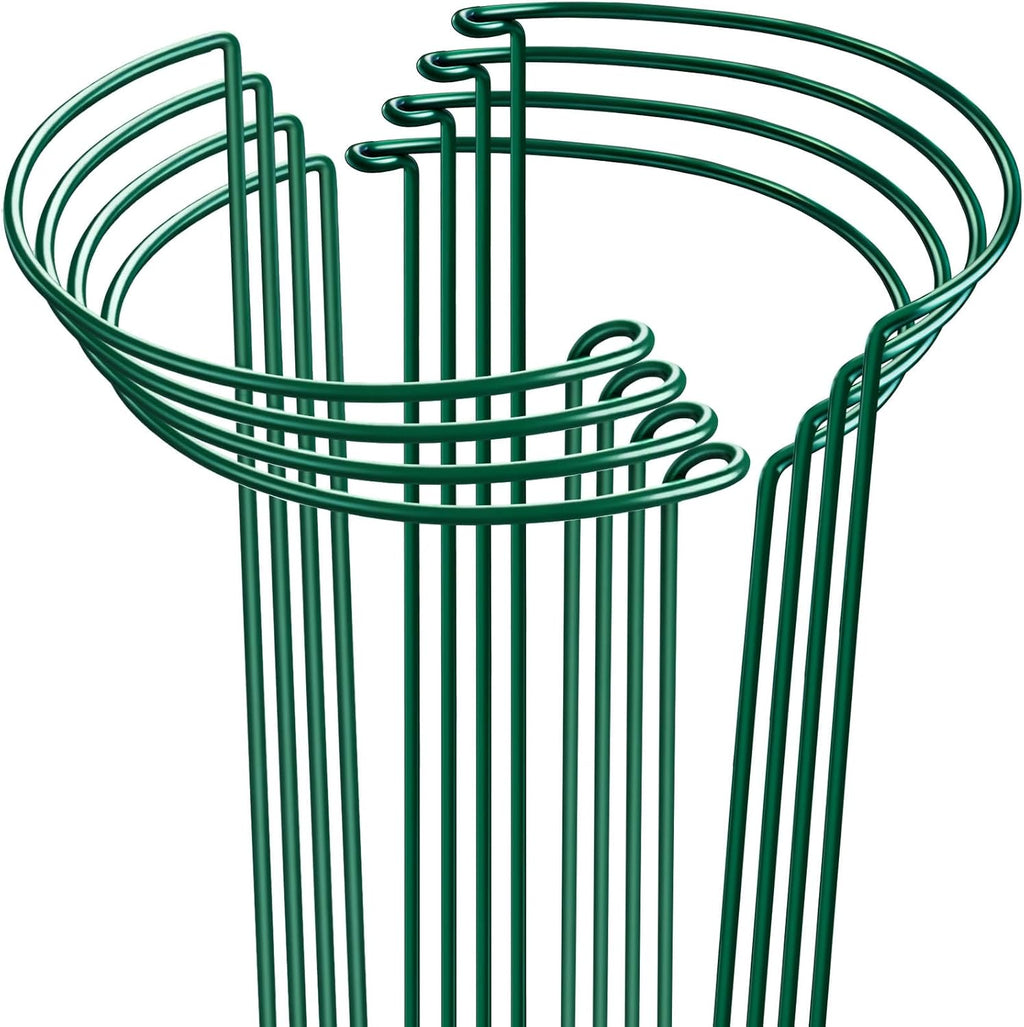 Peony Cages and Supports 24" H x 10" W, 8 Pack Tall Snake Plant Support Stake Half Round Metal Garden Stake for Indoor and Outdoor Plants, Flower Support Ring Border for Tomato,Hydrangea,Rose - view 7