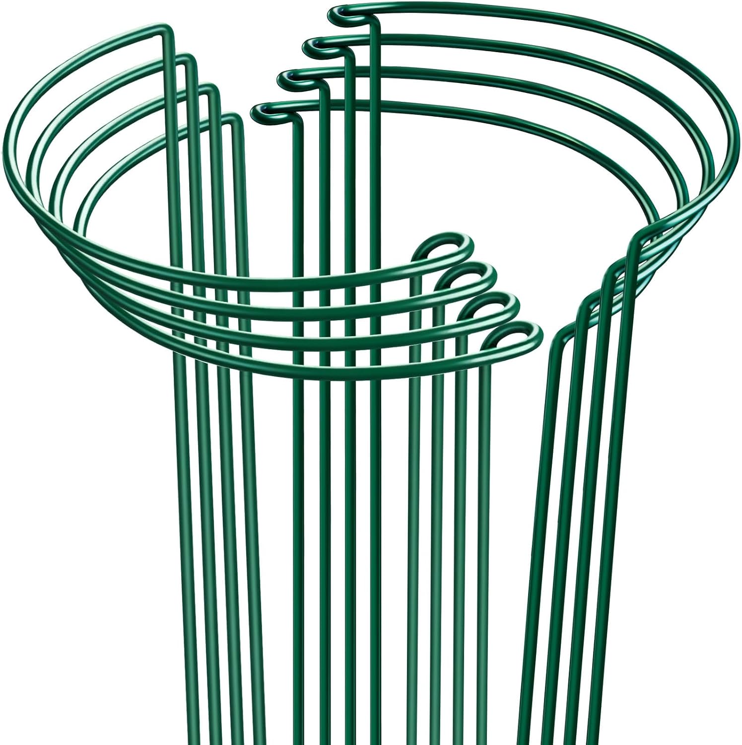 Peony Cages and Supports 24" H x 10" W, 8 Pack Tall Snake Plant Support Stake Half Round Metal Garden Stake for Indoor and Outdoor Plants, Flower Support Ring Border for Tomato,Hydrangea,Rose - view 7