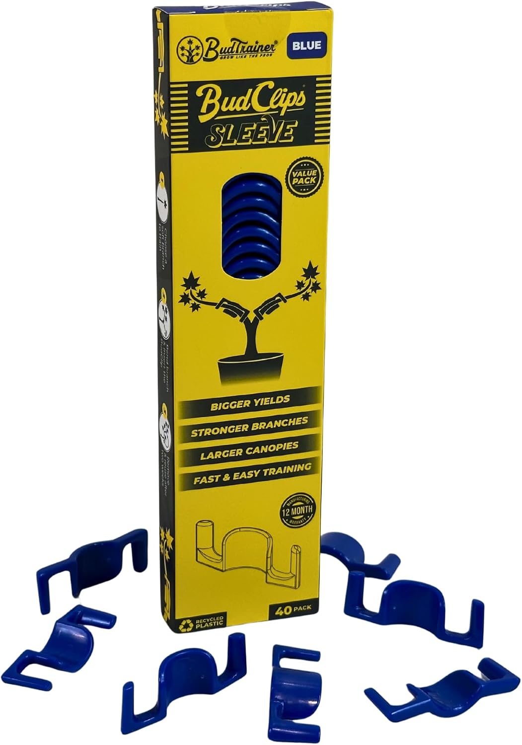 BudClips for Low Stress Plant Training, Yellow, 20-Pack | Universal LST Clips to Bend Or Train Stems | Durable Plant Support For Controlled Growth At Any Stage - view 5