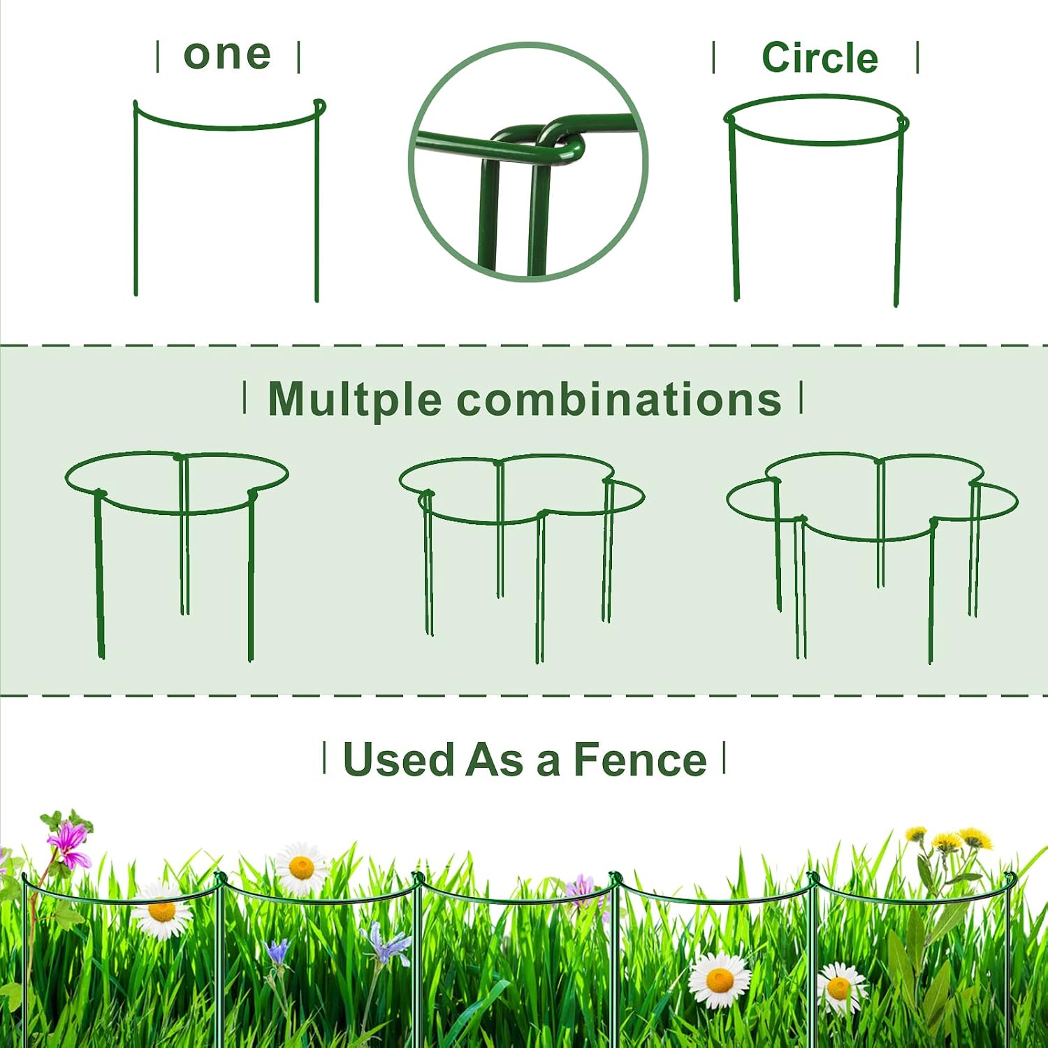 Plant Support Plant Stakes, 6pcs Peony Cages and Supports, Metal Garden Stakes Plant Supports, Plant Support Stakes, for Peony, Tomato, Hydrangea, Indoor Outdoor Plants, 10" W x 15.8" H - view 7