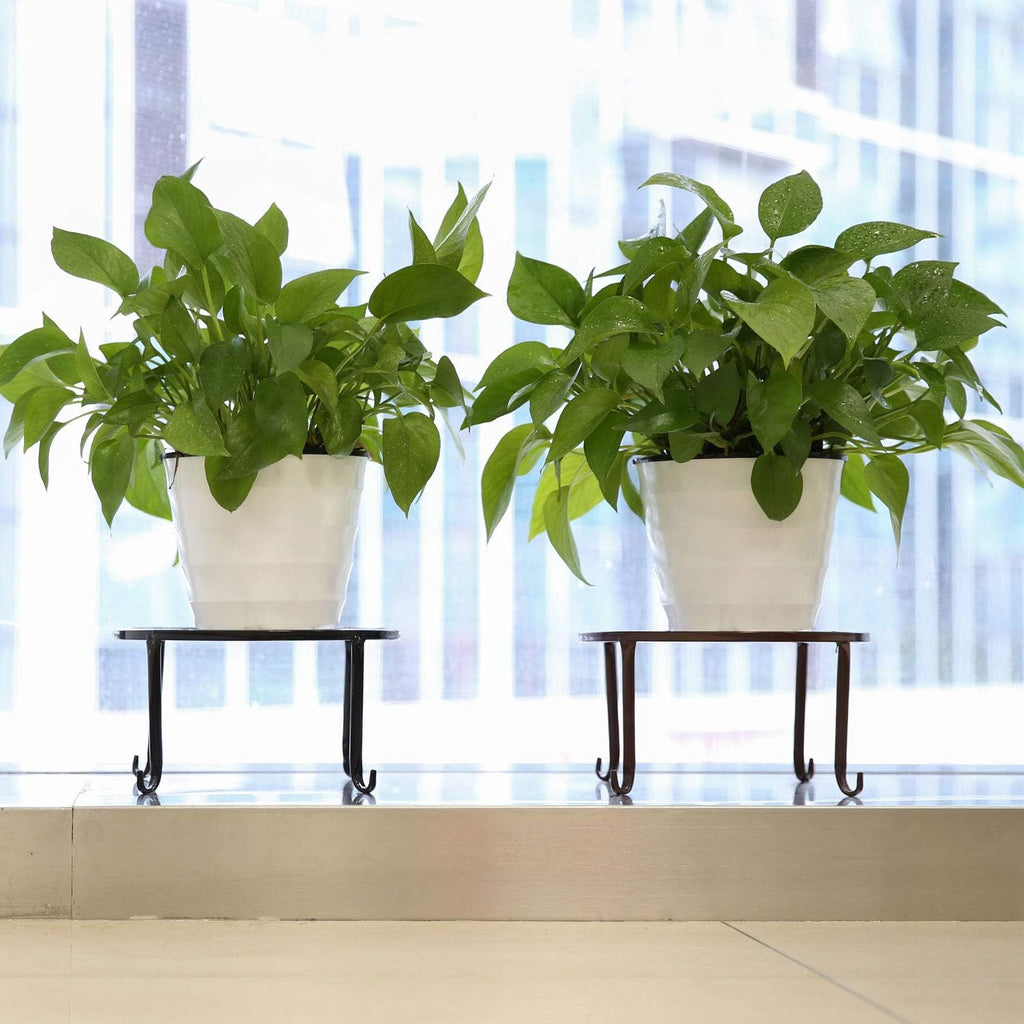 3 Pack Potted Plant Stand | Rustproof Round Flowerpot Plant Holder Container Durable Metal Garden Plant Support for Indoor Outdoor, Black - view 5