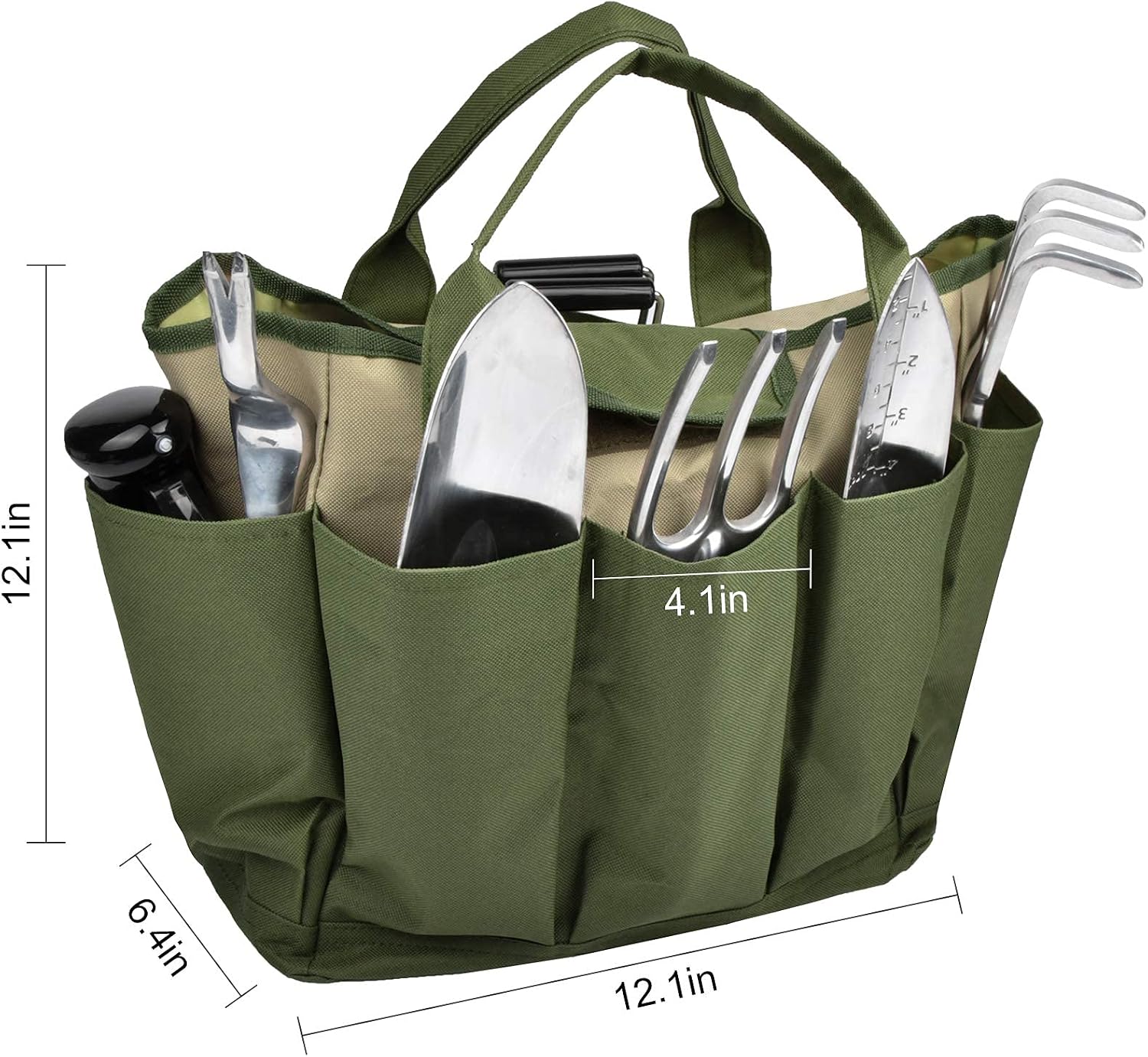 Garden Tool Bag, Garden Tote Bag With 8 Pockets, Canvas Garden Tool Storage Bags, Heavy-duty Large Organizer Bag for Garden Tool Kit, Gardening bag for women Men Indoor and Outdoor Gardening - view 5