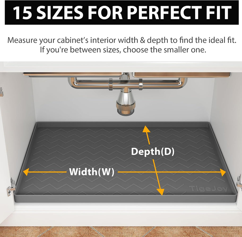 Under Sink Mats for Kitchen Waterproof 22" x 19", Cabinet Liner | Leak-Proof Silicone Mat Sink Protector, Kitchen Essentials Organizer and Storage,Boot or Shoe Tray, Pet Feeding Mat - view 6