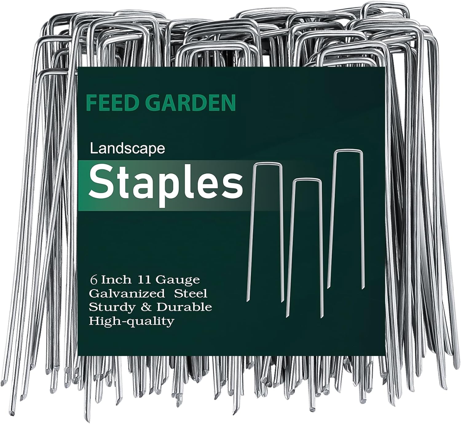 6 Inch 100 Pack Galvanized Landscape Staples Plant Cover Stakes 11 Gauge Tent Stakes Garden Stakes Landscaping Fabric SOD Pins Yard Stakes for Decoration Weed Barrier Fabric