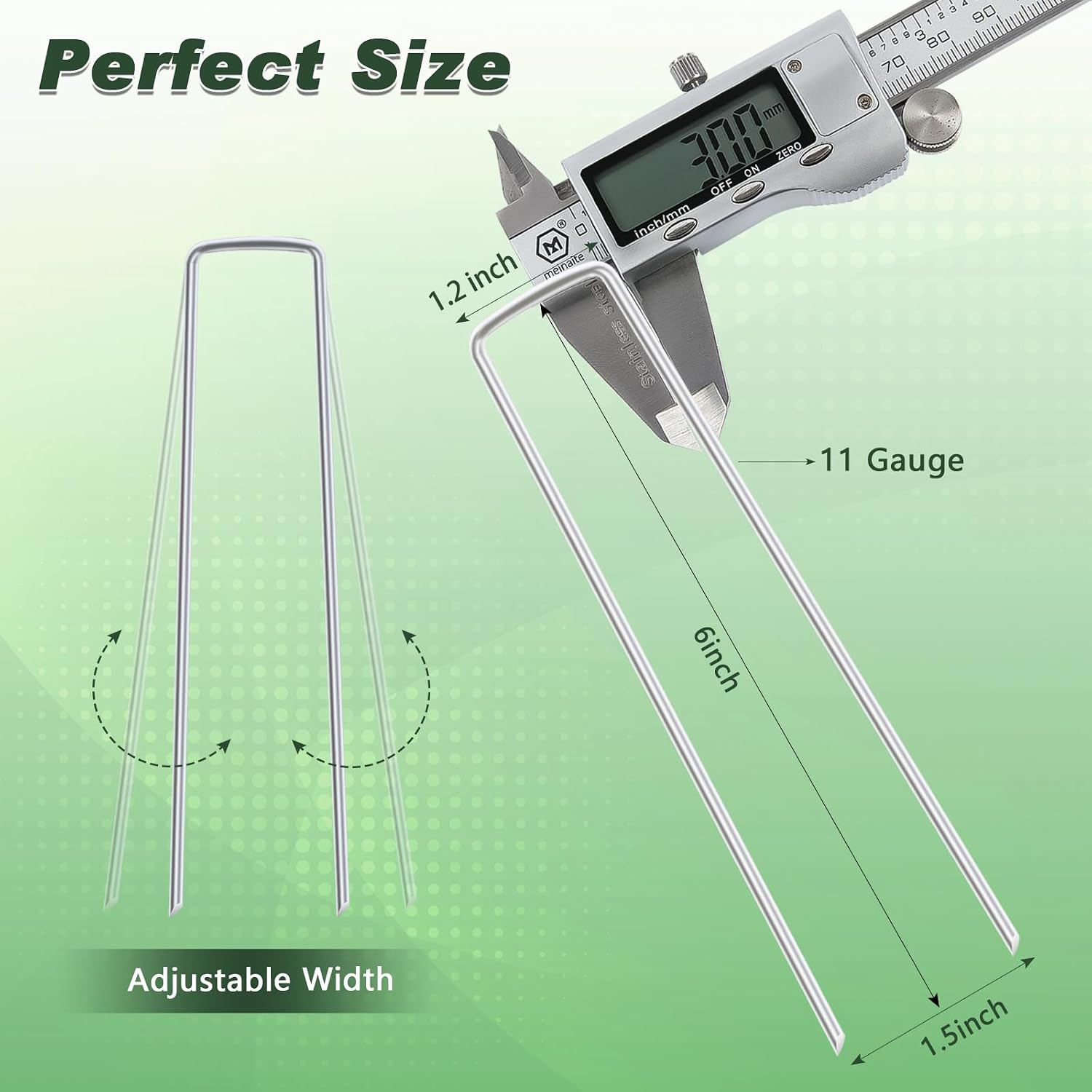 6 Inch 100 Pack Galvanized Landscape Staples Plant Cover Stakes 11 Gauge Tent Stakes Garden Stakes Landscaping Fabric SOD Pins Yard Stakes for Decoration Weed Barrier Fabric - view 6