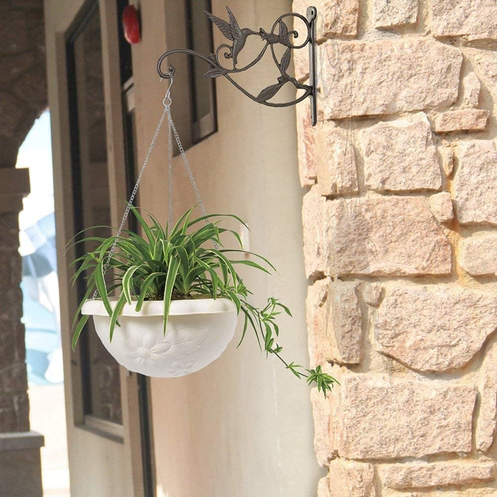 Hanging Plant Bracket Hook Iron Decorative Plant Hanger for Flower Basket Bird Feeder Wind Chime Lanterns, 1 Pack | 1 Pack, Rust-Proof, Bird Shaped Design, Easy Mount, Wall Hook for Flower Basket Wind Chimes Lantern, Indoor Garden Patio - view 4