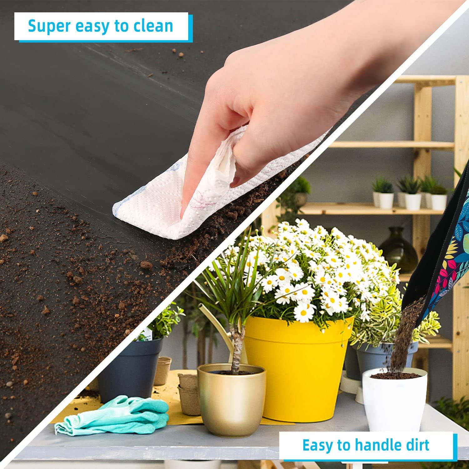 Extra large repotting mat for indoor plant transplanting and mess control 43.5"x 29.5" thick waterproof potting mat succulent gardening mat portable foldable potting tray unique gifts for plant lovers - view 6
