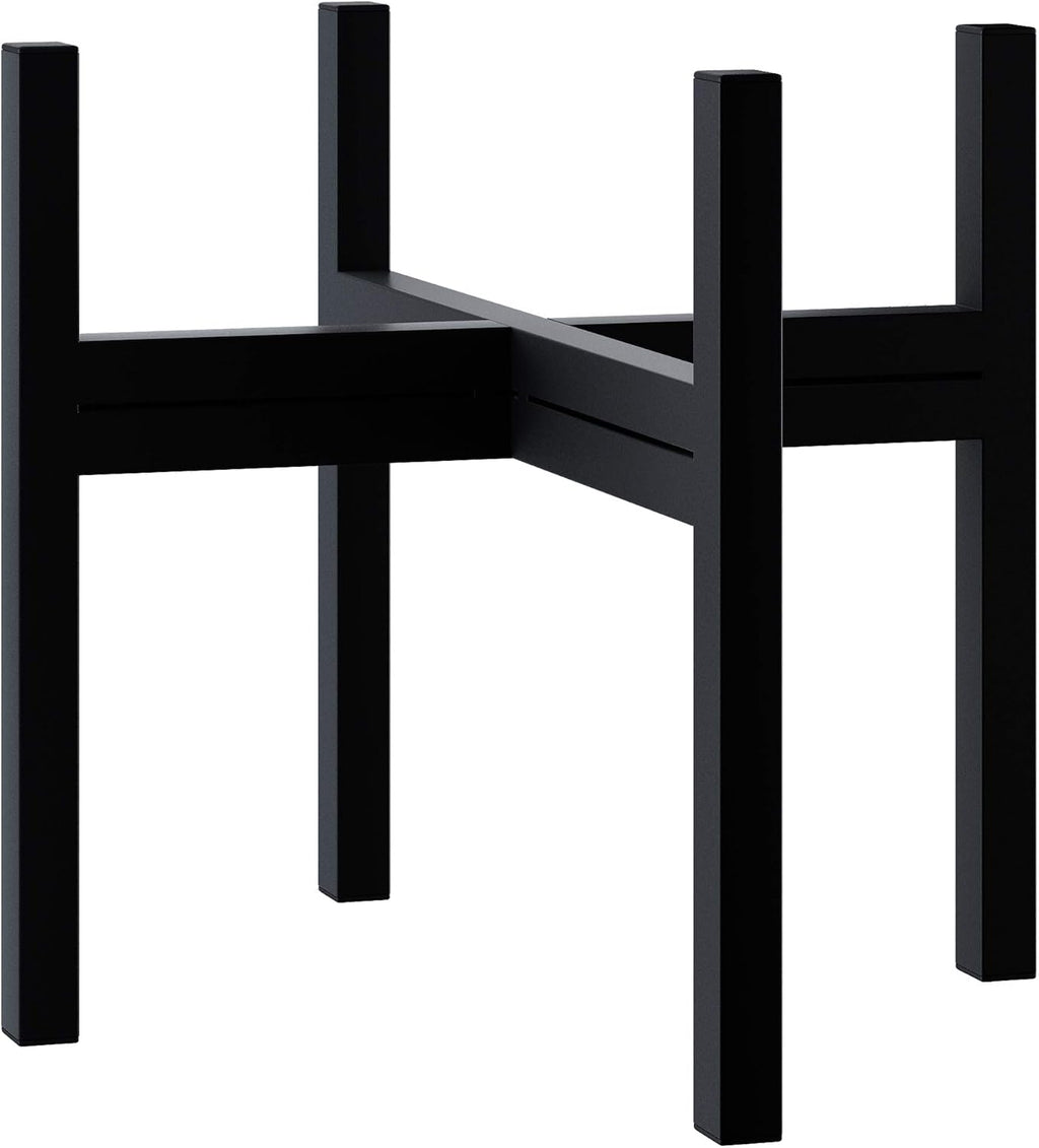 Mid Century Plant Stand Indoor Outdoor (EXCLUDING 12" Plant Pot), Hold Up to 12 Inch Planter, Metal Planter Stand, Potted Plant Holder, Black - Fits Snake Plant - Upgraded Design.