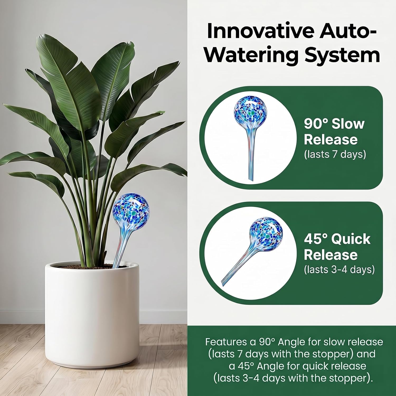 Self watering globes, 6 pack plant watering globes, plant water bulbs | glass automatic auto plant water bulbs for indoor & outdoor plants, multicolor medium, for daily use, vacation hydration devices - view 5