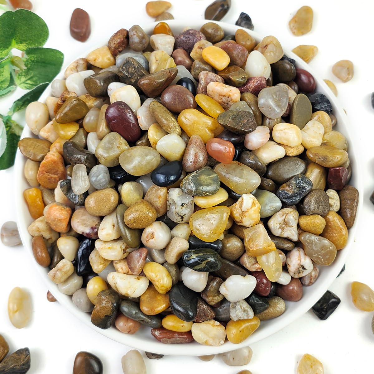 2LB Succulent and Cactus Colorful Pebbles, 3/8 Inch Stones | Pebbles for Indoor Plants Natural Decorative Polished River Rocks for Vases, Planters and Outdoor Gardening - view 4