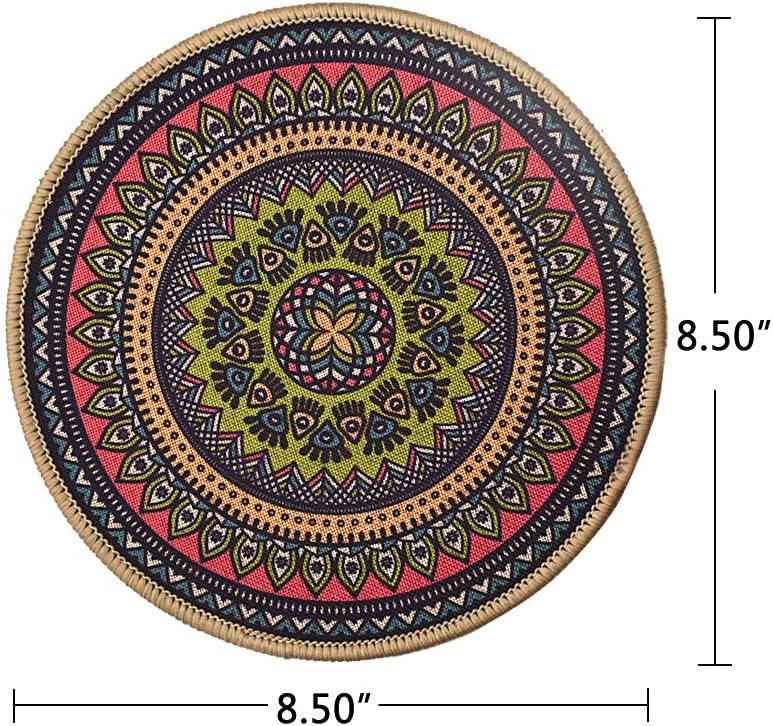 Colorful Boho Plant Pot Mat Set of 6 Absorbent Non Slip for Table Desk Floor 8.5 Inch - view 2