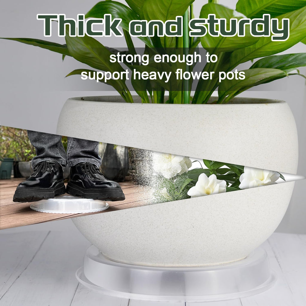 6 Pack Plant Saucers (6inch /8inch /10inch),Heavy Sturdy Plant Trays Pot Tray for Indoor Clear Plastic Flower Pot Saucers Thicker Plant Water Drip Trays for pots(6" 8" 10") - view 6