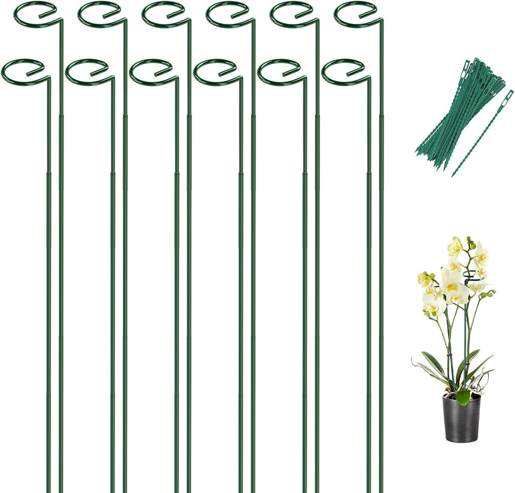 20 Pack 23.6 In Metal Plant Stakes, Plant Support Stakes with 15 Twist Tie | Adjustable Plant Supports, Flower Stakes for Indoor Outdoor Plant, Hydrangea, Tomato, Peony, Marigold, Amaryllis, Sapling - view 8