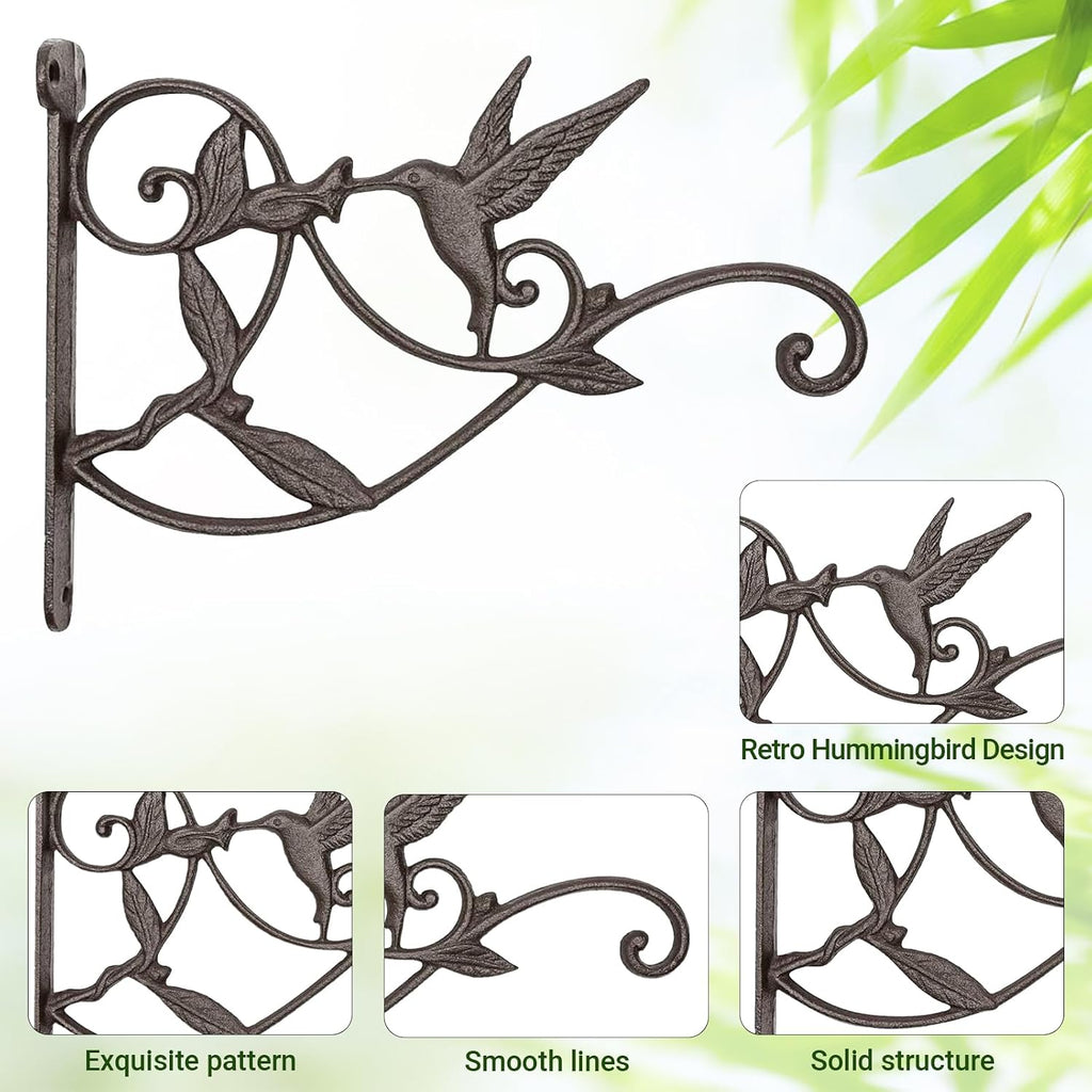 Hanging Plant Bracket Hook Iron Decorative Plant Hanger for Flower Basket Bird Feeder Wind Chime Lanterns, 1 Pack | 1 Pack, Rust-Proof, Bird Shaped Design, Easy Mount, Wall Hook for Flower Basket Wind Chimes Lantern, Indoor Garden Patio - view 2