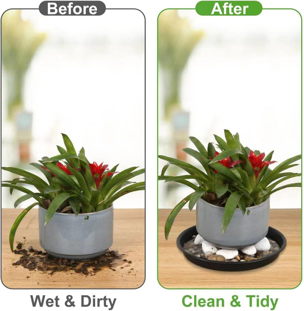 6Pack 8,10,12Inch Plastic Drip Trays Plant Saucers for Indoors Outdoor Plant, Thick Heavy Durable Sturdy Flower Pot Trays for Pots Planter, Black… - view 4