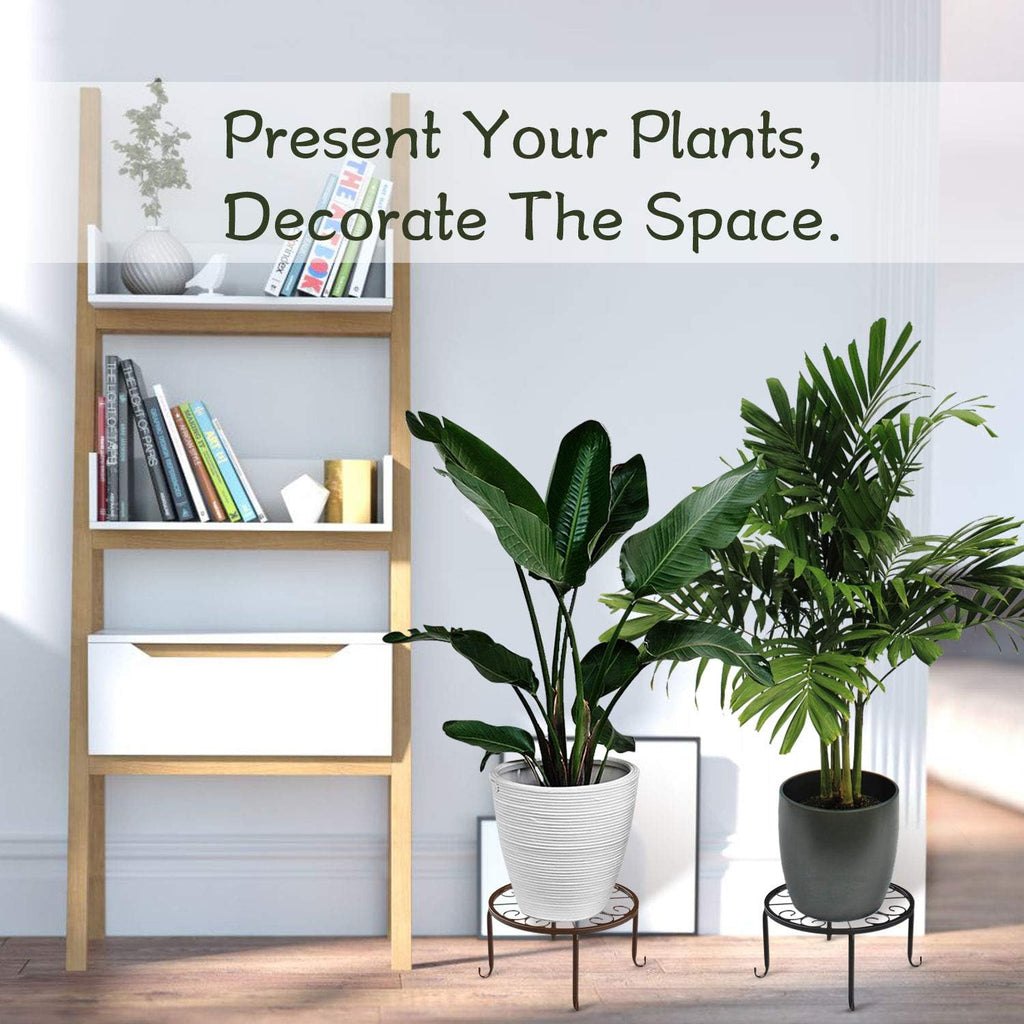 3 Pack Potted Plant Stand | Rustproof Round Flowerpot Plant Holder Container Durable Metal Garden Plant Support for Indoor Outdoor, Black - view 2