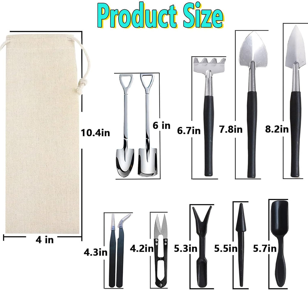 12 pcs succulent tools set mini transplanting garden tools kit for indoor gardening flower pot cactus care - view 6