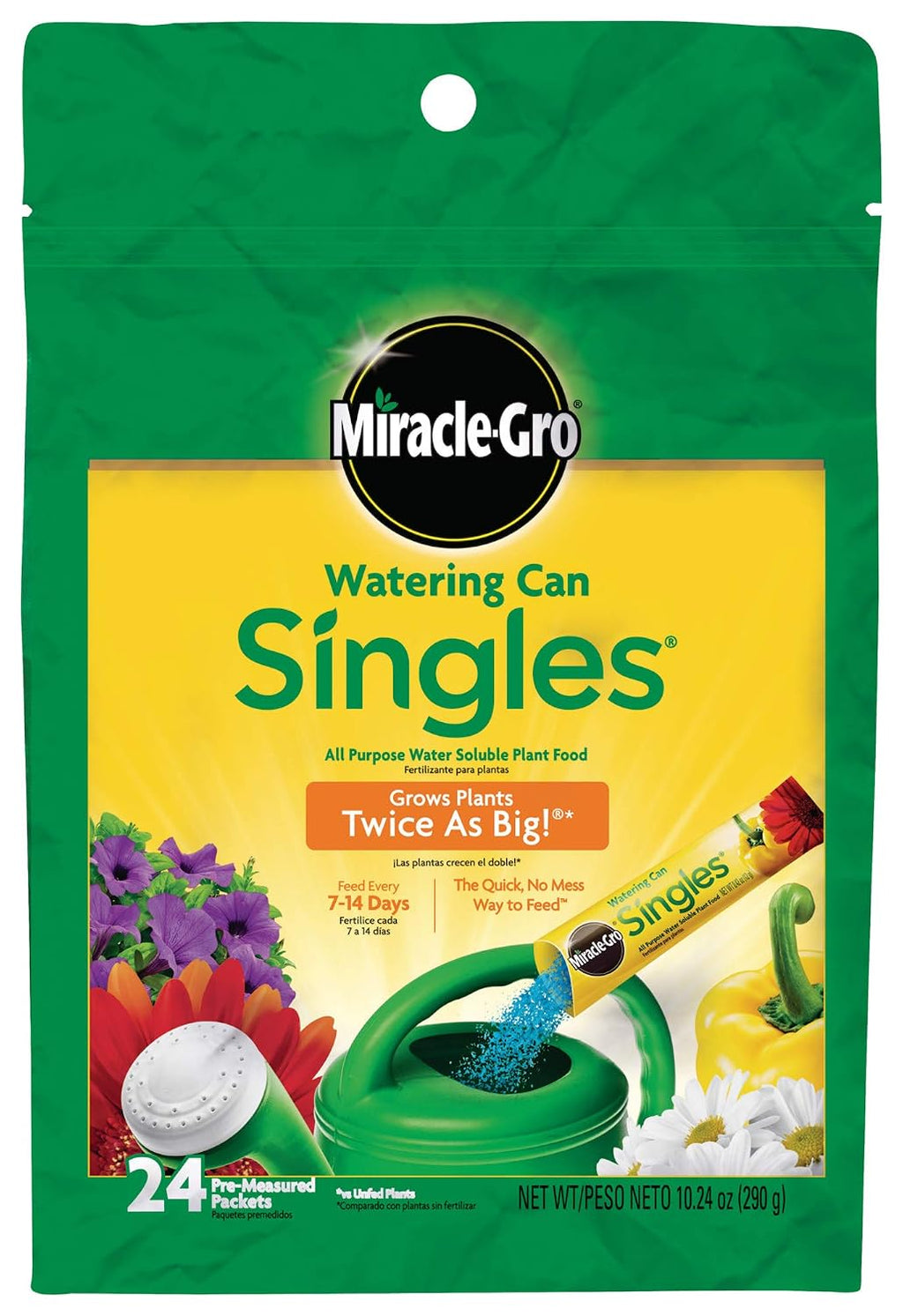 Watering Can Singles All Purpose Plant Food, 24 Packets | Water Soluble, Fertilizer for Flowers, Vegetables, Houseplants, Trees, Indoor and Outdoor Plants - view 2