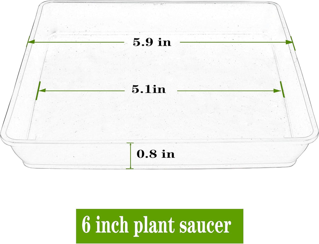 Square plant saucer 6inch 5 pack, plastic plant saucers, plant water dray tray, 8 10 12 14 16 18 20 inch garden planters for pots base indoors and outdoors plants (6 inch black) - view 2