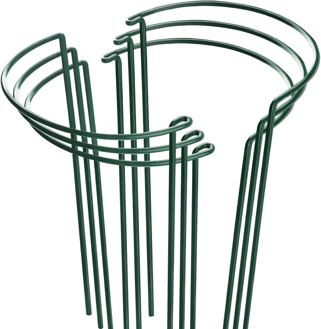 Plant Support Stakes, 6 Pack Metal Peony Cages and Supports, Garden Stakes Plant Support Cage, Large Plant Support Ring for Outdoor Indoor Snake Plant Peony Rose Flowers Vine (10" W x 15.8" H) - view 8