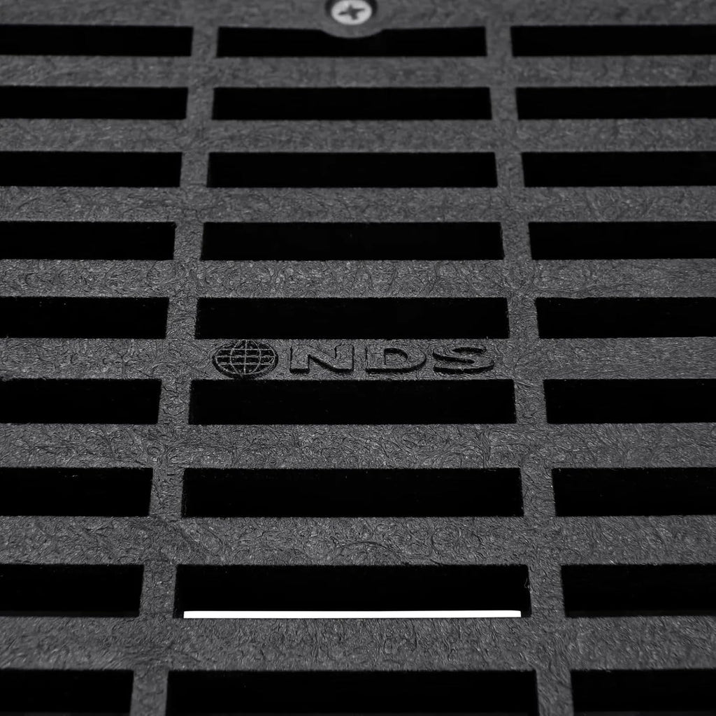640 6-Inch Square Grate with Low-Profile Adapter Drain, Connects to 3-Inch and 4-Inch Drain Pipes and Fittings, for Small Lawns, Landscaping and Patios, Plastic, Black - view 7