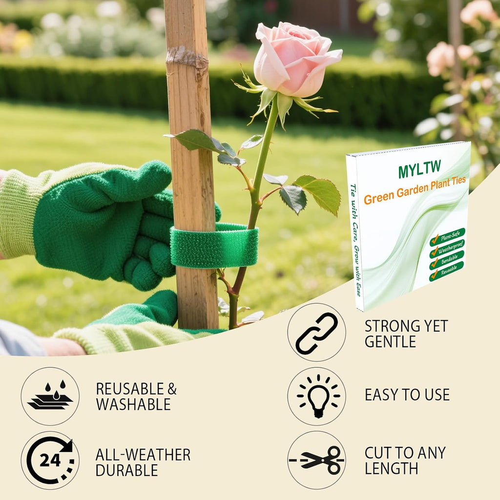 Reusable plant ties for climbing plants, plan straps, nylon plant tape strap gardening tips, tomato plant support, garden wire ties for cables (50 foot x 0.47 inch) - view 7