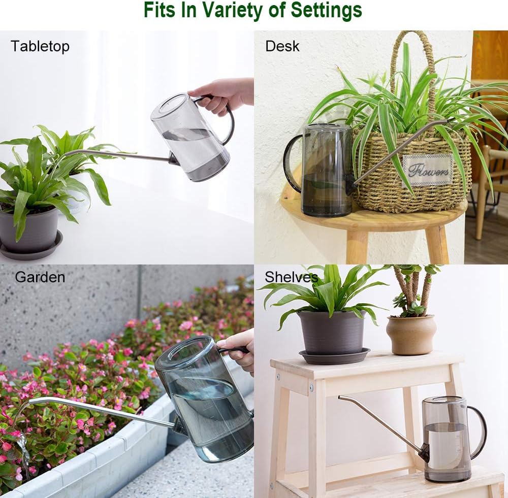 Small watering can, plant water can for indoor plants, plant waterer 1liter | long spout, for gardening, flowers, bonsai, house plants, with plant mister spray bottle - view 8