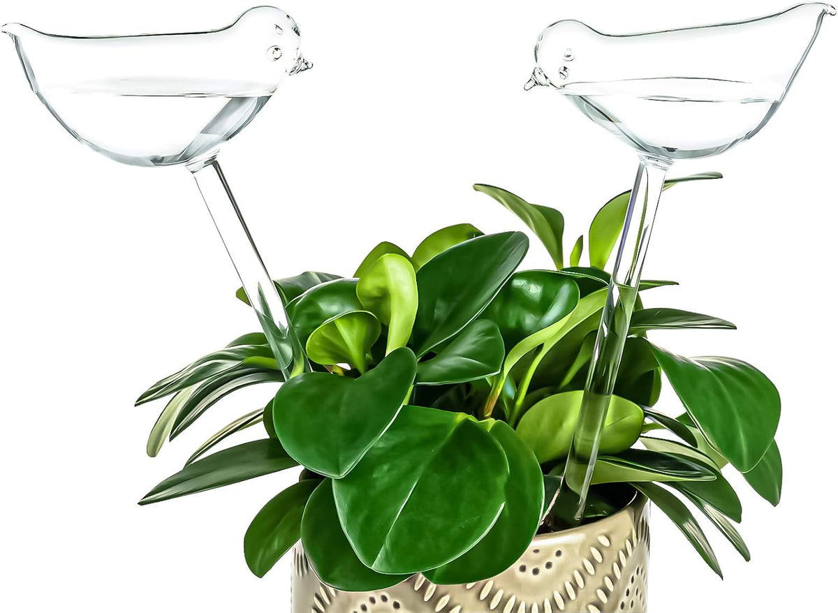 Mushroom Shaped Self-Watering Globes - 4 Pack Glass Automatic Plant Waterer for Indoor Outdoor Plants, Water Bulbs & Decorative Stakes for Plant Lovers - view 2