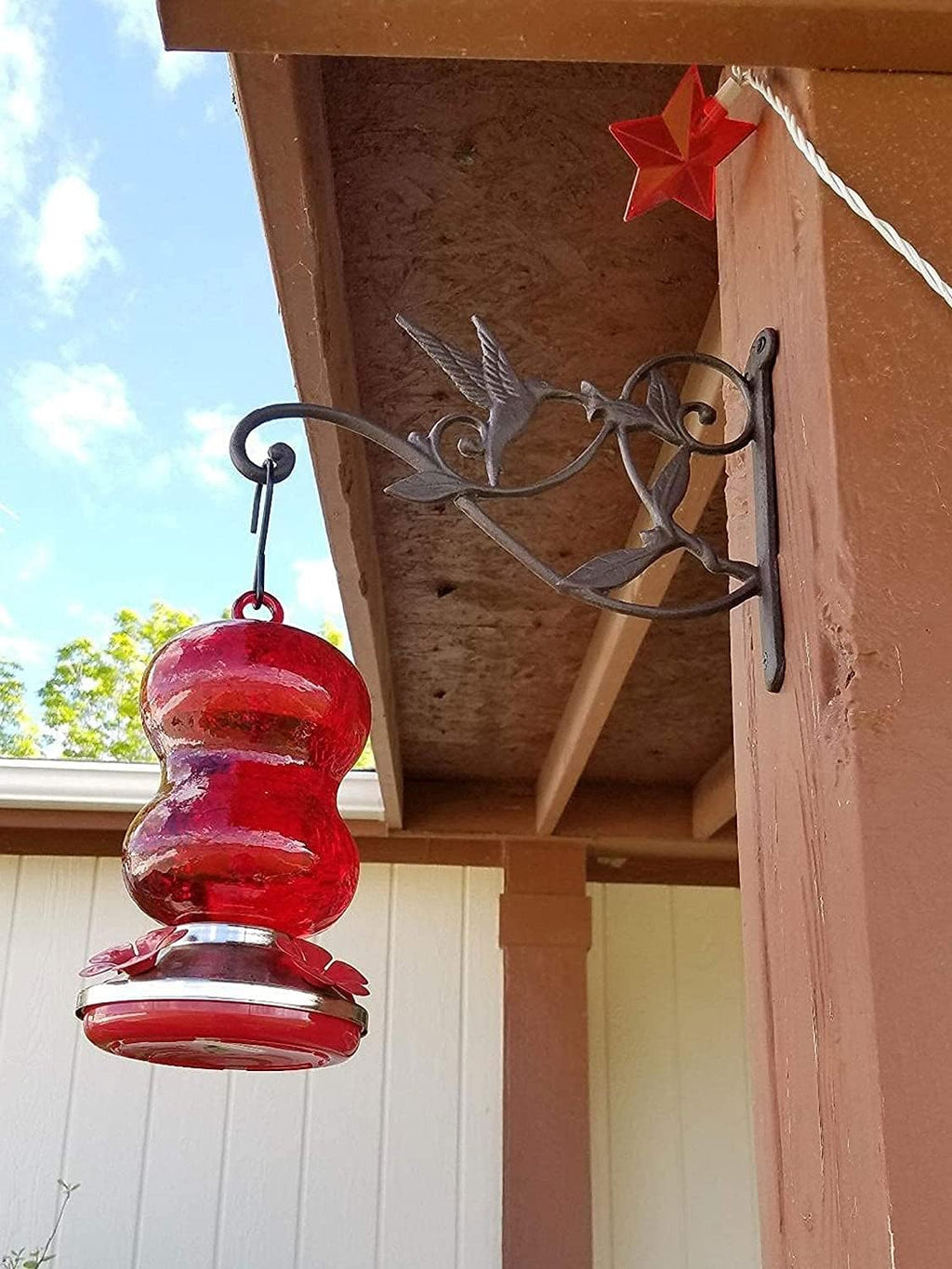 Hanging Plant Bracket Hook Iron Decorative Plant Hanger for Flower Basket Bird Feeder Wind Chime Lanterns, 1 Pack | 1 Pack, Rust-Proof, Bird Shaped Design, Easy Mount, Wall Hook for Flower Basket Wind Chimes Lantern, Indoor Garden Patio - view 5