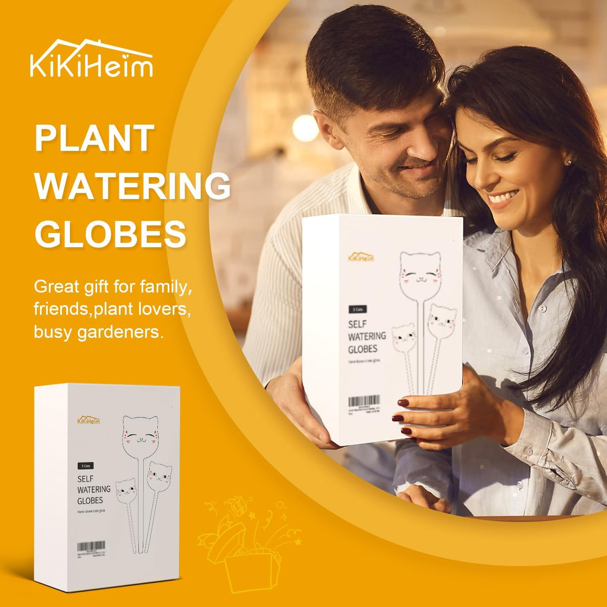 Plant Watering Globes Self Watering Planter Insert Glass Spikes, Hand Blown Clear Automatic Water Bulbs for Outdoor&Indoor Plants, 6.4oz/190ml Capacity, 3 Cats - view 6