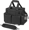 Compact Wearable Cleaning Caddy with Handle & Shoulder Straps | Small Cleaning Supplies Organizer, Under Sink & Car Cleaning Tools Storage Bag for Housekeepers Cleaners, Black