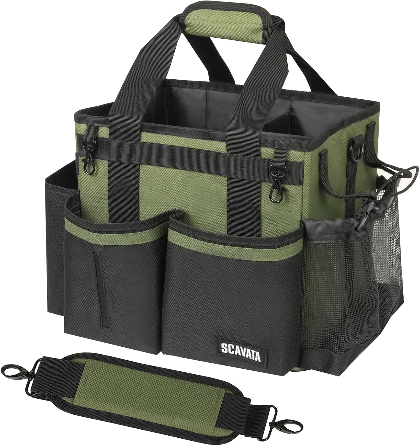 Compact Wearable Cleaning Caddy with Handle & Shoulder Straps | Small Cleaning Supplies Organizer, Under Sink & Car Cleaning Tools Storage Bag for Housekeepers Cleaners, Black - view 4