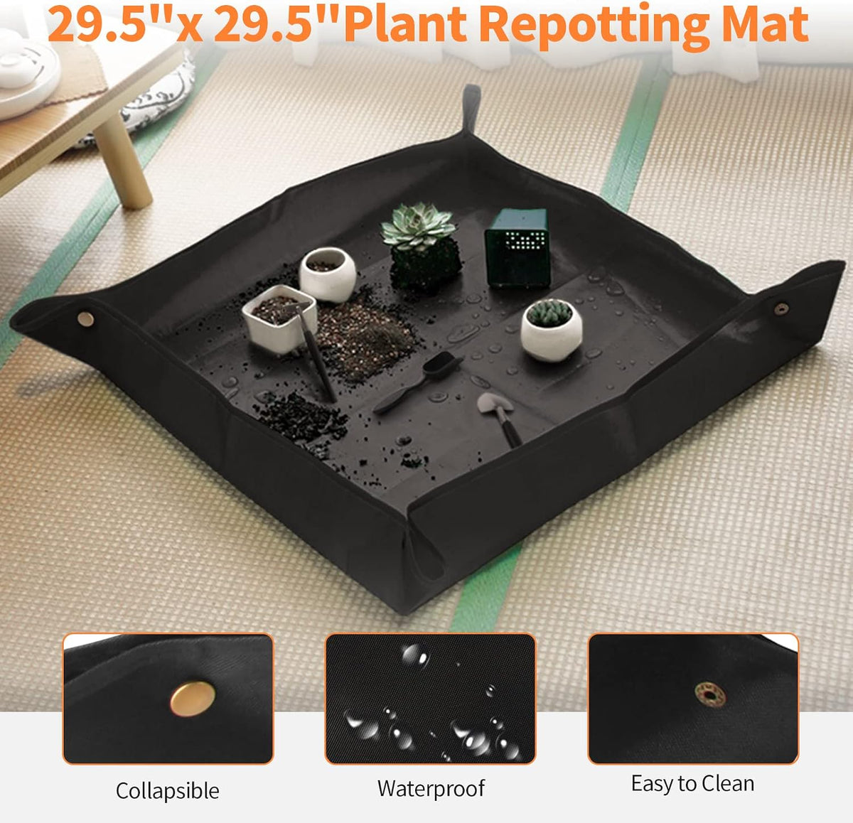 Bonsai tools set, 20 pcs gardening succulent tree indoor beginner tool kit, include 262 feet bonsai wire, 29.5"x29.5" plant repotting mat, leather bag, bonsai scissors, pruning shears, gifts for women | include 262 feet bonsai wire, 29.5"x29.5" plant repo - view 2